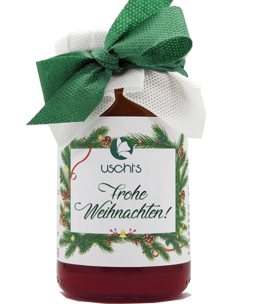 Frohe Weihnachten - Geschenkmarmelade Erdbeere - Pur